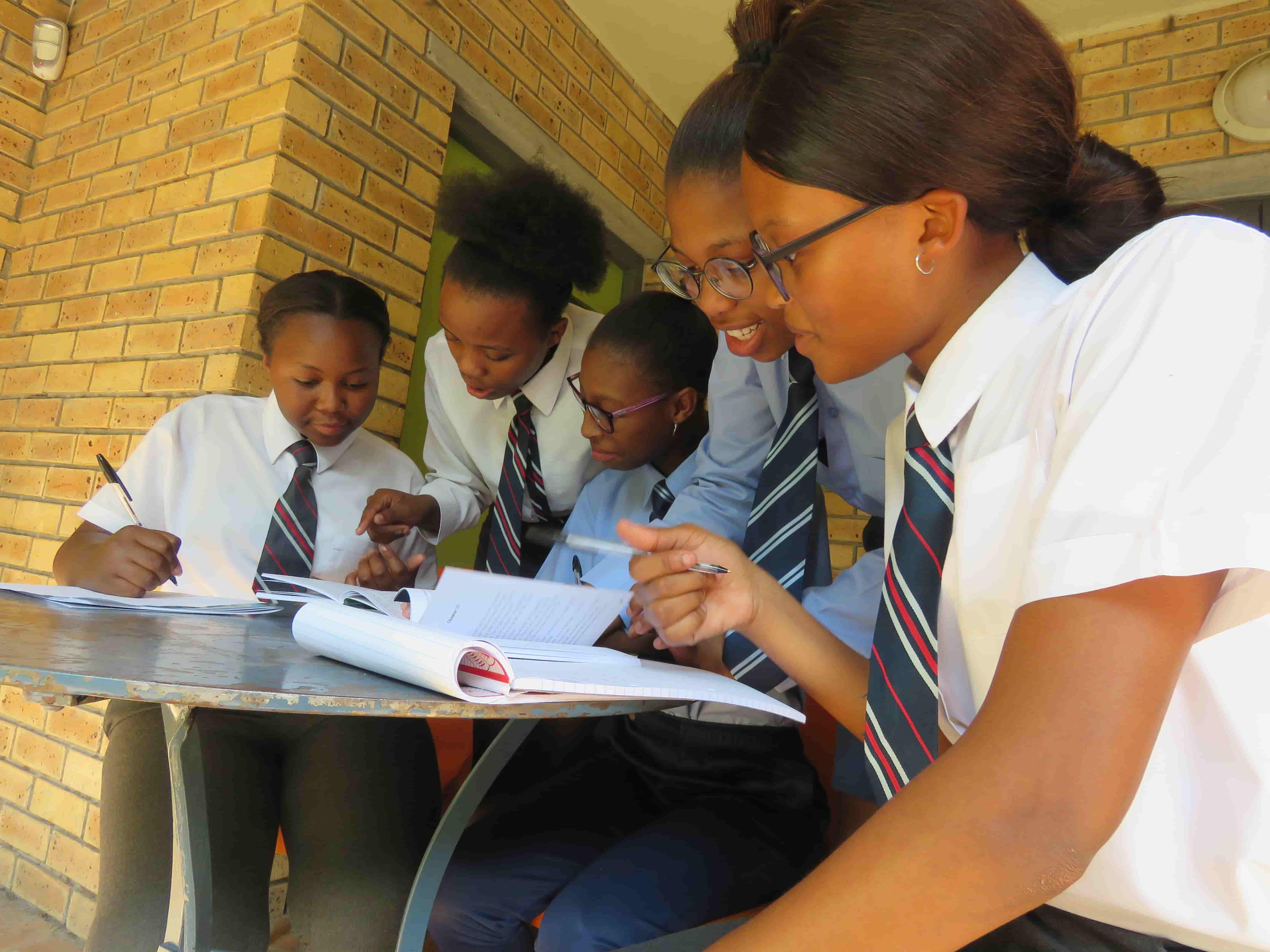 Young writers working together