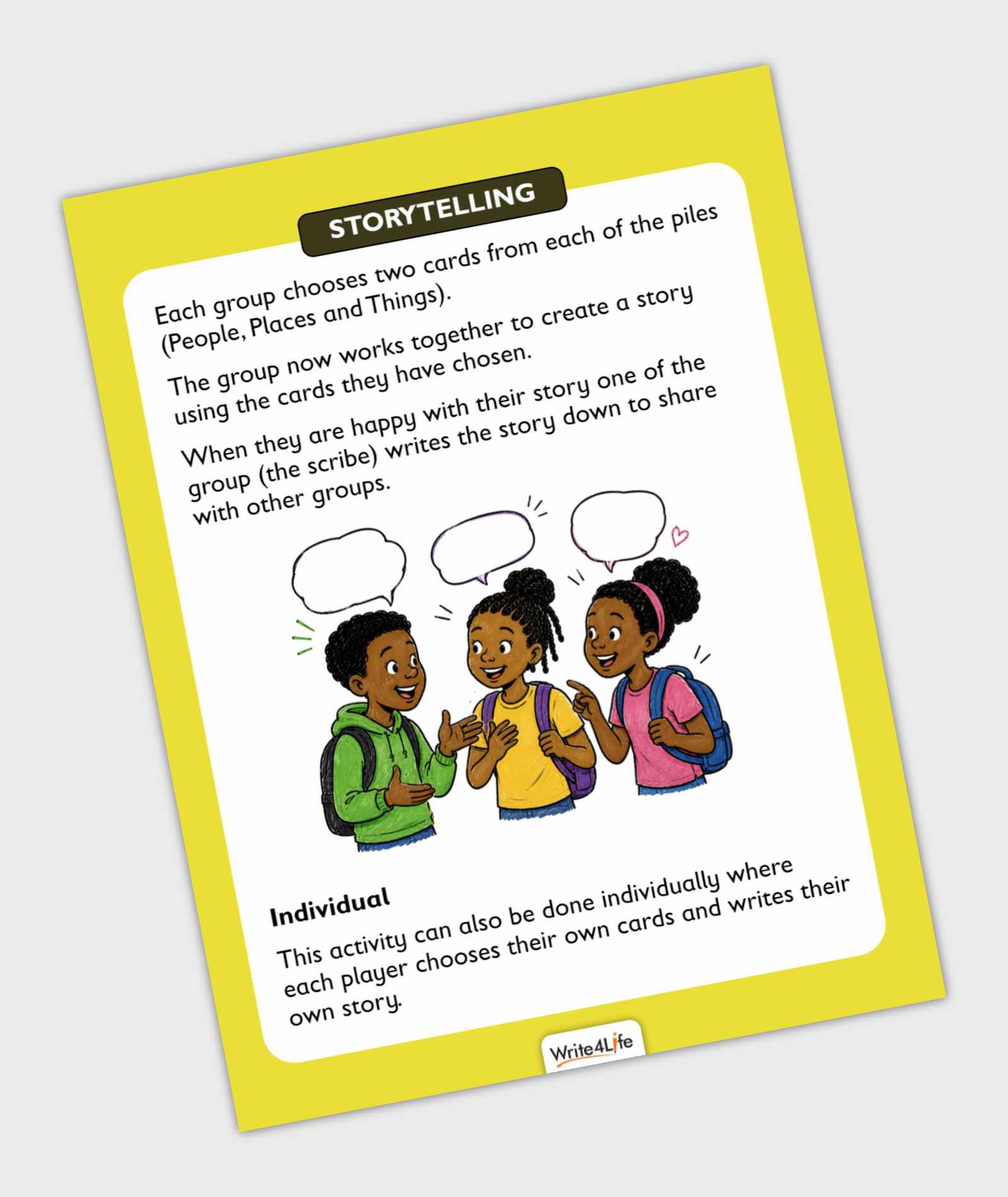Storytelling activity card